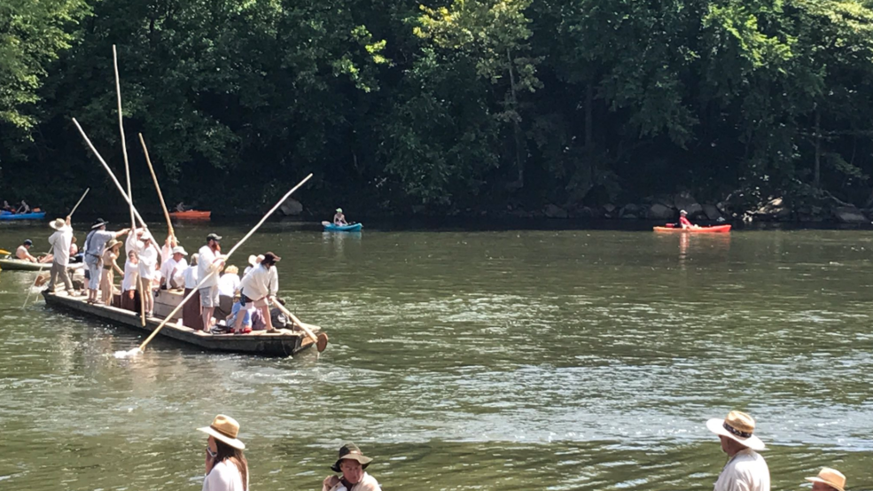 Boaters travel down the James for the 33rd Annual Batteau Festival WSET