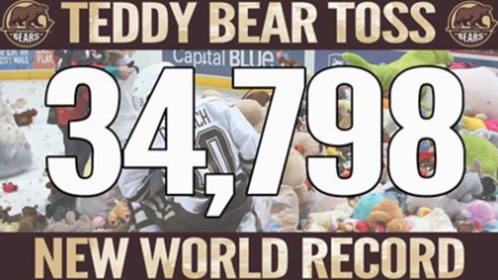 Hershey Bears "Teddy Bear Toss" in Pennsylvania breaks World Record! WSET