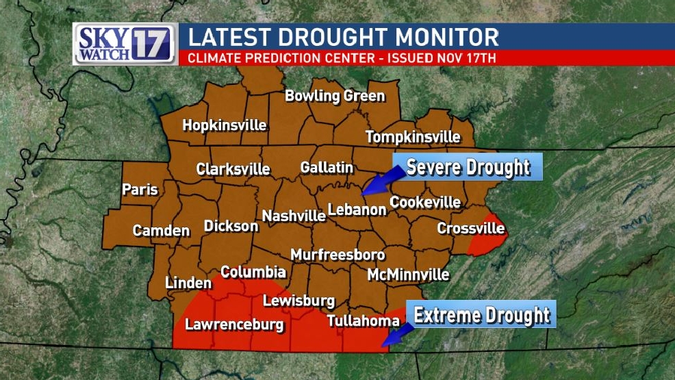 100 of Tennessee in drought, 90 of MidState in severe drought WZTV