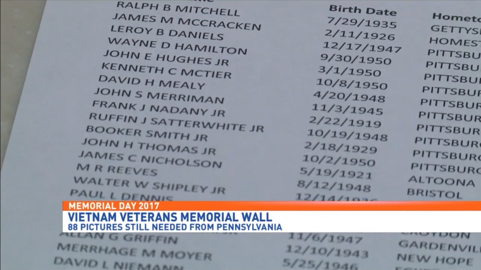 Photos Of 88 Pennsylvania Vietnam Veterans Needed To Complete Wall | WHP