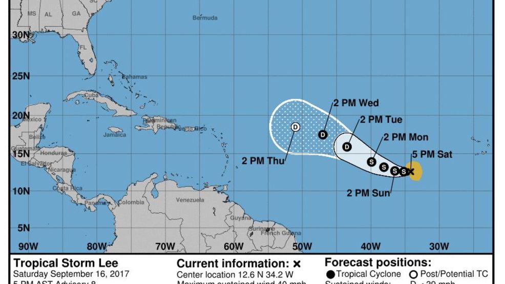Tropical Storm Lee continues westward track WPEC