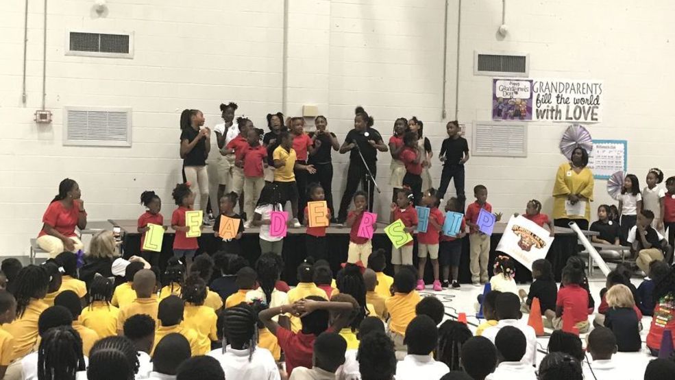 Macon school celebration for achieving The Leader in Me Lighthouse School status